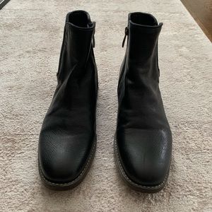 Franco Sarto Leather Boots Size 8 Black